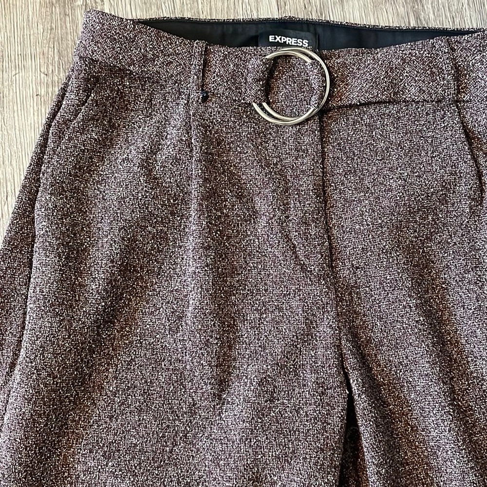 12L Express Burgundy Purple Wide Leg High Rise Pant